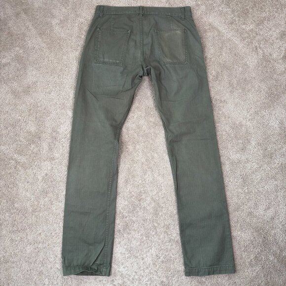 Taylor Stitch Pants Mens 33 Green Button Fly Classic Handmade in California Prep - Picture 9 of 10